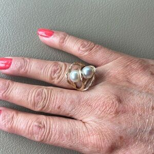 14K solid gold authentic pearl